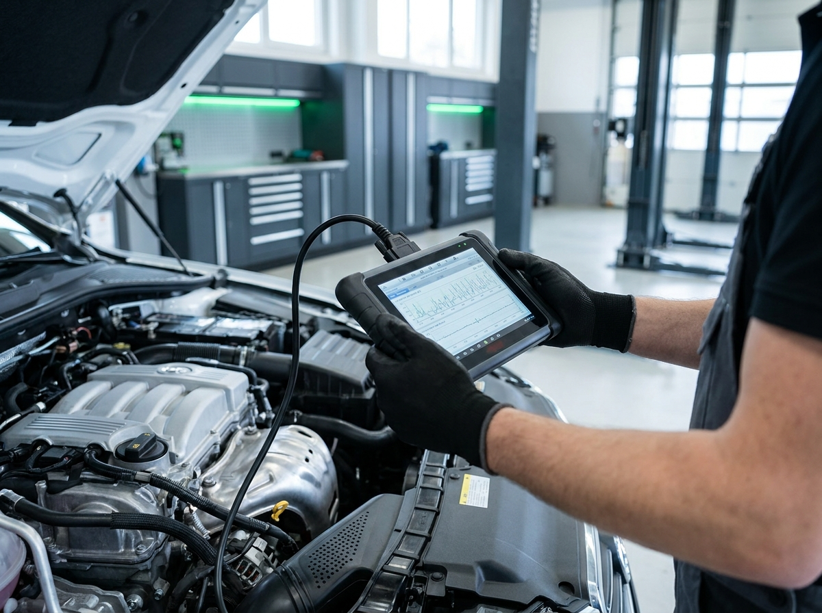 Computer diagnostics on an engine